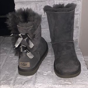 Grey Bailey Bow Uggs